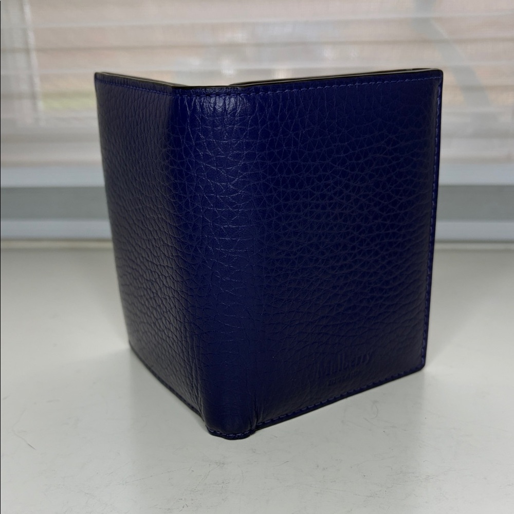 Mulberry Blue /brown Trifold compact Leather Wallet